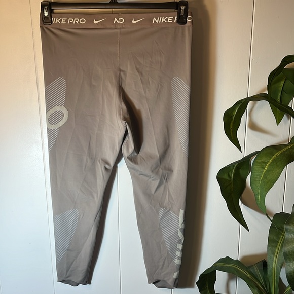 Nike Pro Running Tights Compression Workout Leggings Gray/Brown Women’s Size XL - Picture 2 of 5